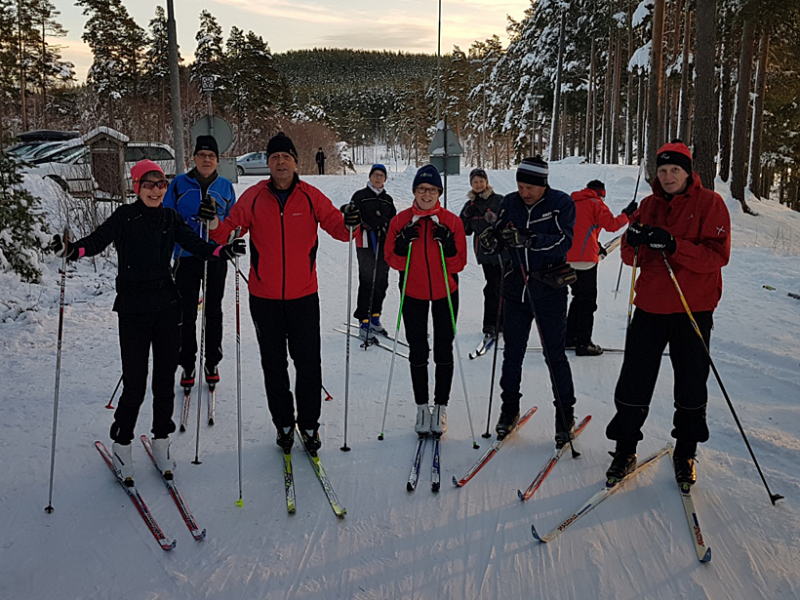 Första skidåkningen för säsongen i Falun