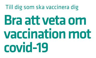 Information från Folkhälsomyndigheten om vaccineringen mot covid-19