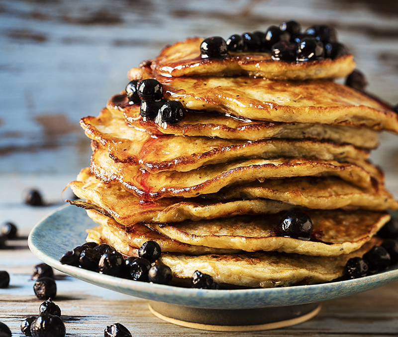 Bananpannkakor med blåbär