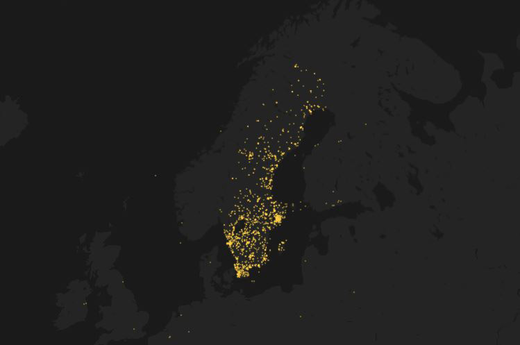 Antalet tända digitala ljus ökar