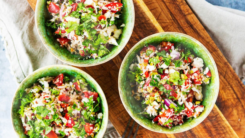 Blomkålstabbouleh med pistage